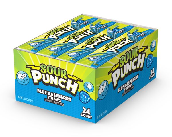 Sour Punch Blue Raspberry Straws 24ct